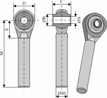 Kugelgelenke für Oberlenker mit Rundstück  651-155